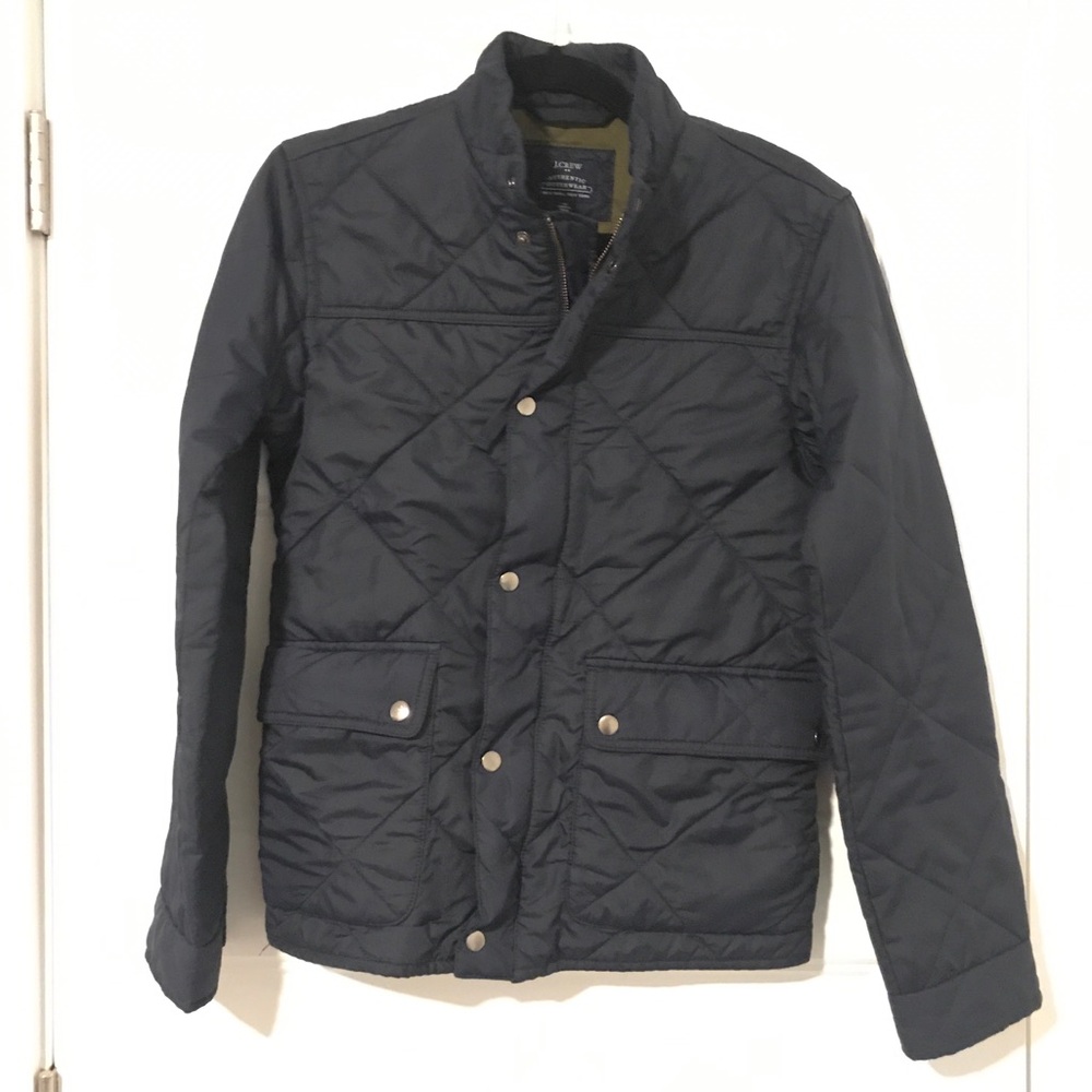J. Crew Quilted Navy Blue Jacket